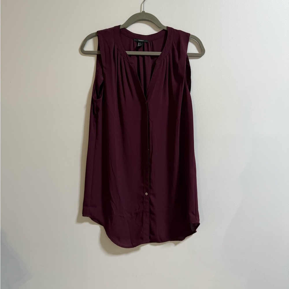 Forever 21 Burgundy Sleeveless Blouse